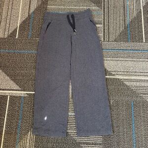 Athleta Large Tall Pants Knit wide leg gray pull on drawstring pockets